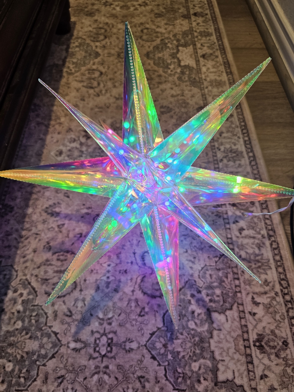 Holographic Star Smart LED Christmas Tree Topper Party Light - Multicolor
